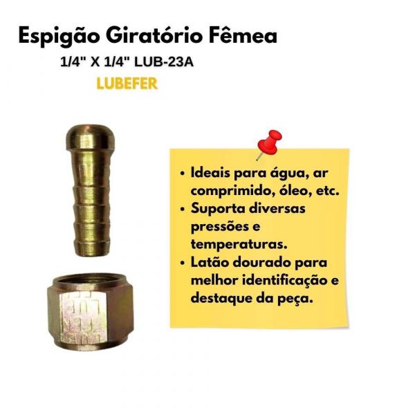 Espigão Giratório Fêmea 1/4