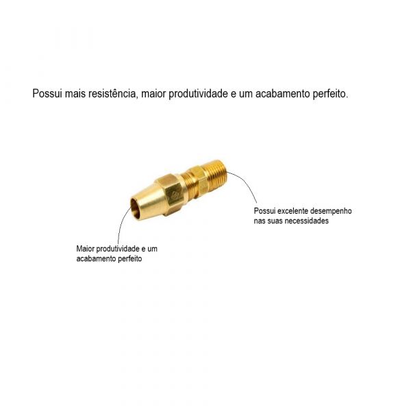 Conector Macho Para Sistema De Freio A Ar 1/4 X 1/4