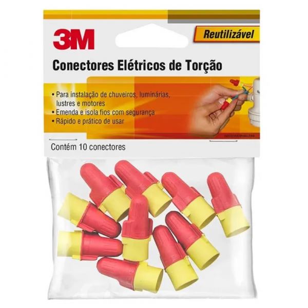Conector Torção Vermelho E Amarelo Com 10 Peças 3M