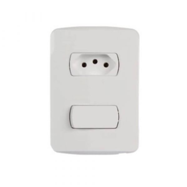 Conjunto 1 Interruptor Simples + 1 Tomada 10A 250V Schneider Eletric