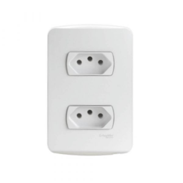 Conjunto 2 Tomadas 2p+T 10a 250v Branco Miluz Schneider Electric