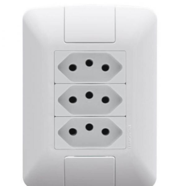 Conjunto 3 Tomadas 2P + T 10A 250V 4X2 Aria Tramontina