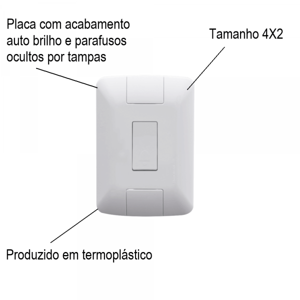 Conjunto 4x2 com 1 Pulsador Campainha Aria 6 A 250 V Tramontina