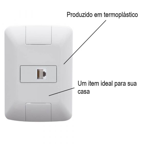 Conjunto 4x2 com 1 Tomada RJ45 cat. 6 Aria Branco Tramontina 57241022