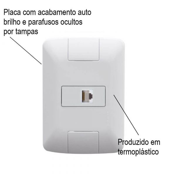 Conjunto 4x2 com 1 Tomada Telefone RJ11 Aria Branco Tramontina