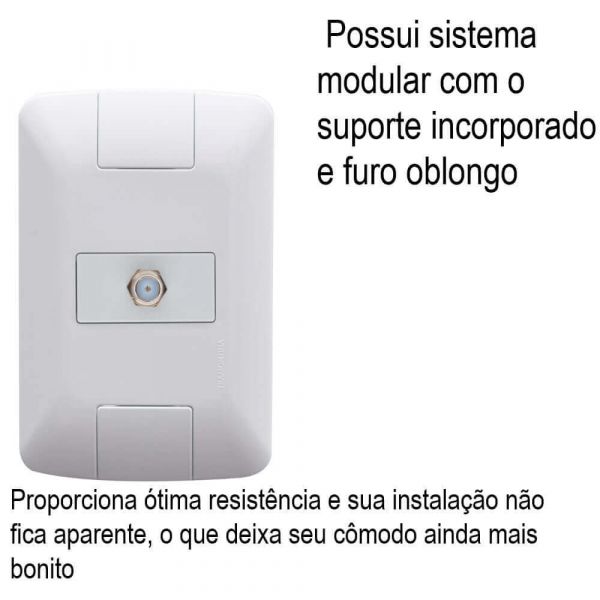 Conjunto 4x2 com 1 Tomada TV/SAT Coaxial Aria Branco Tramontina