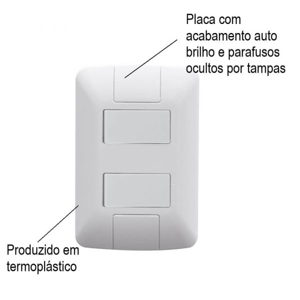 Conjunto 4x2 com 2 Interruptores Paralelos Aria 6 A 250 V Tramontina