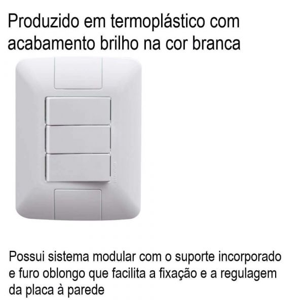 Conjunto 4x2 Com 3 Interruptores Simples Aria 6 A 250 V Branco Tramontina