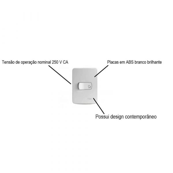 Conjunto Campainha Pulsador 10A 250V Miluz Schneider Eletric S3B62460