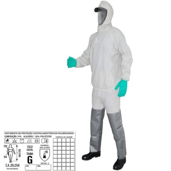 Conjunto Defensivo de Agrotóxico 50 LAV Tamanho G Protspray