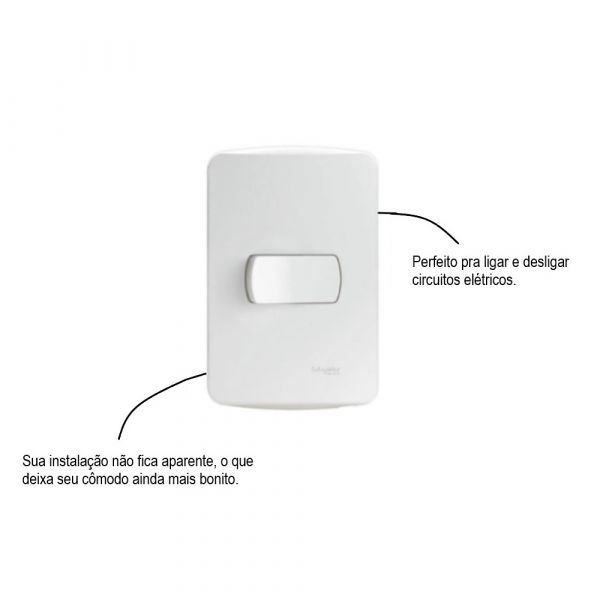 Conjunto Interruptor Paralelo 10A 250V Branco Miluz  S3B62030 Schneider Eletric