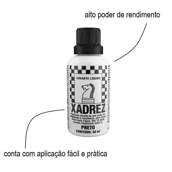Corante Líquido 50ml Preto Xadrez