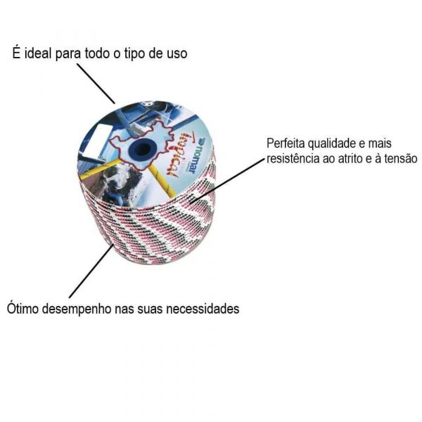 1 Metro Corda Polipropileno 12mm Trançada Riomar