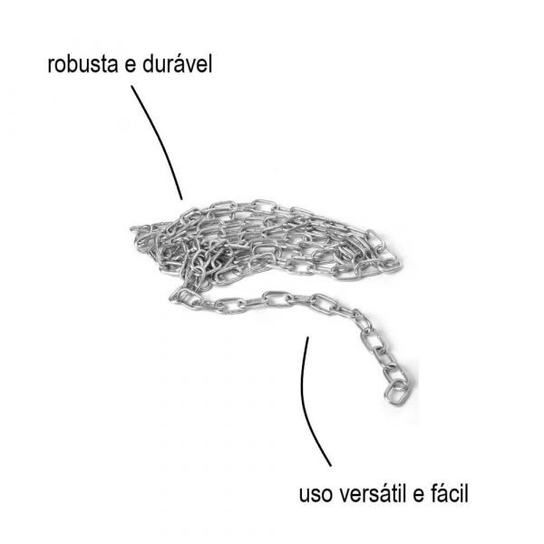1Kg Corrente Zincada Elo Curto Soldada15,5MM São Raphael