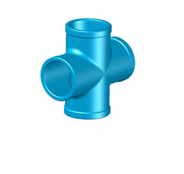 Cruzeta de Redução Soldável Irriga PN125 DN100mm x 75mm PTI Conexões