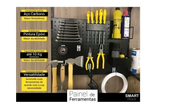 Painel Perfurado Avulso Smart Black para Ferramentas 57x42cm Di Carlo 1215FPA06.0002