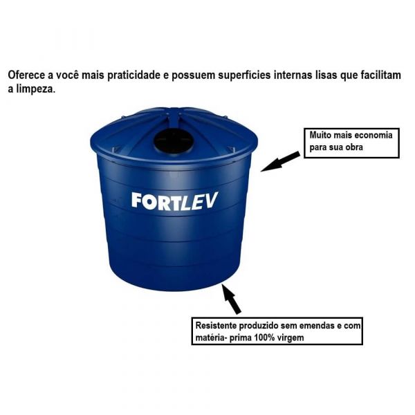 Caixa De Água Polietileno Com Tampa 15.000 Litros Fortlev
