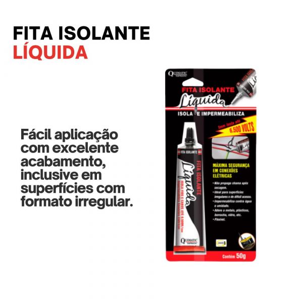 Fita Isolante Líquida 50g Preta- Quimatic