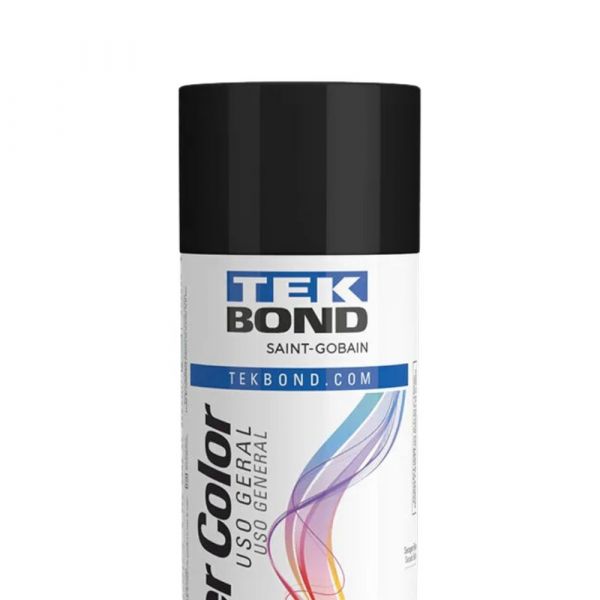 Tinta Spray Preto Brilhante Uso Geral 350 Ml TekBond