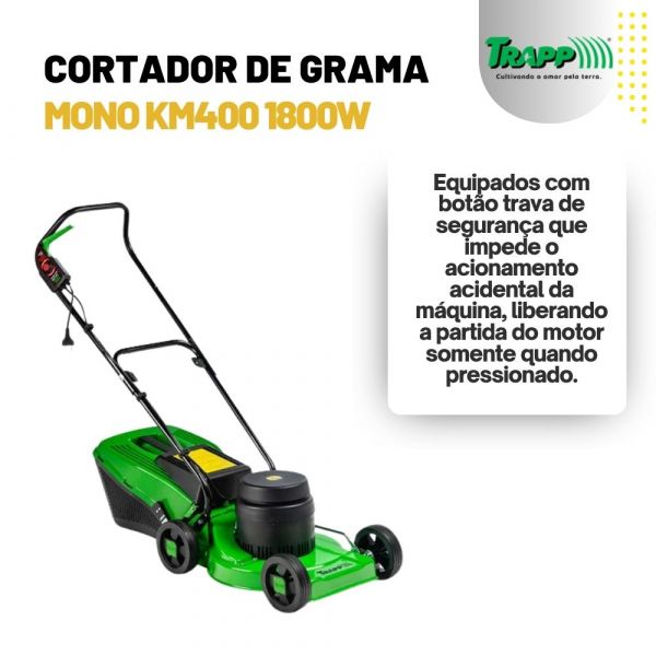 Cortador De Grama Mono Km400 1800w com recolhedor- Trapp
