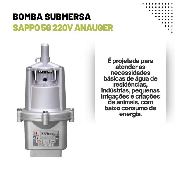 Bomba Submersa Sappo 5g 220V Anauger