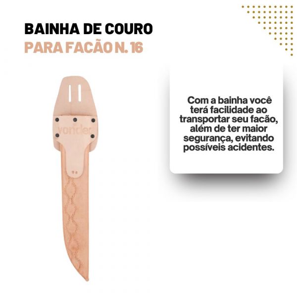 Bainha De Couro Para Facão N. 16 Vonder