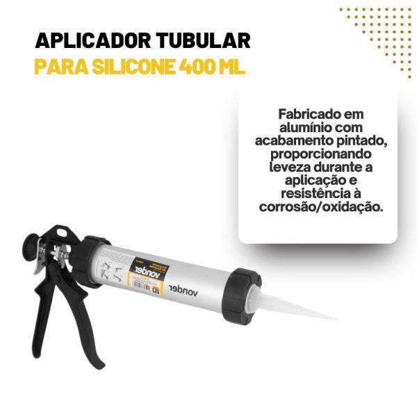 Aplicador Tubular Para Silicone 400 ml Vonder
