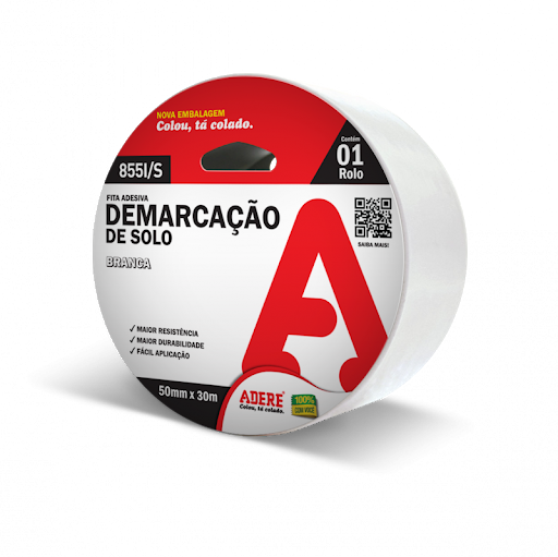 Fita Demarcação Branco 50mm X 30mt Adere