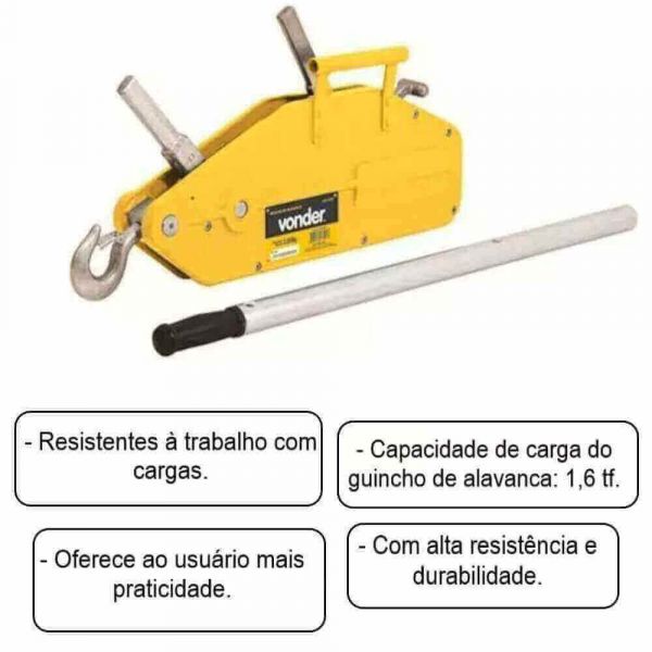 Guincho Alavanca Tifor 1,6 Tf X 20 m Gav 1600 Vonder