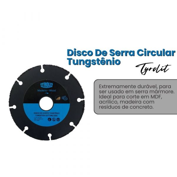 Disco De Serra Circular Tungstênio Para Madeira 110x20mm Tyrolit