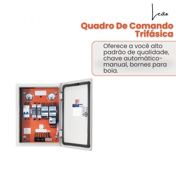 Quadro De Comando Trifásica 3CV 380V PN CPD/003/38TR/T3 Leão