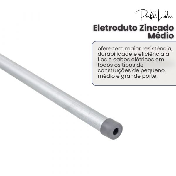 Eletroduto Rígido Metálico Zincado 3M Perfil Líder