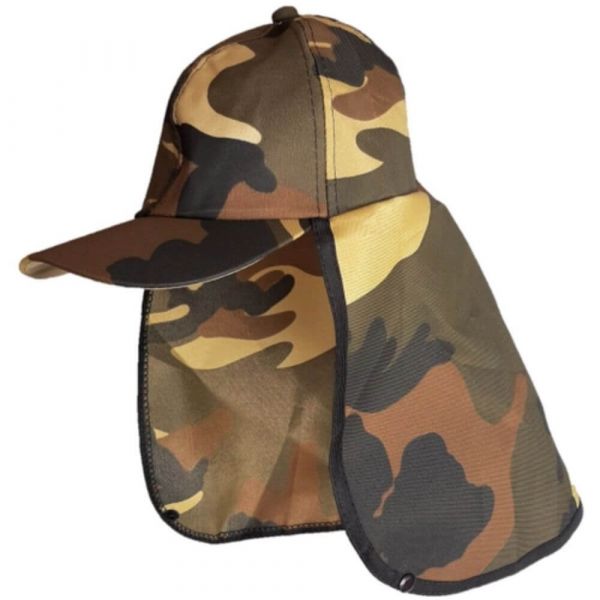 Boné De Pano Camuflado Marrom 