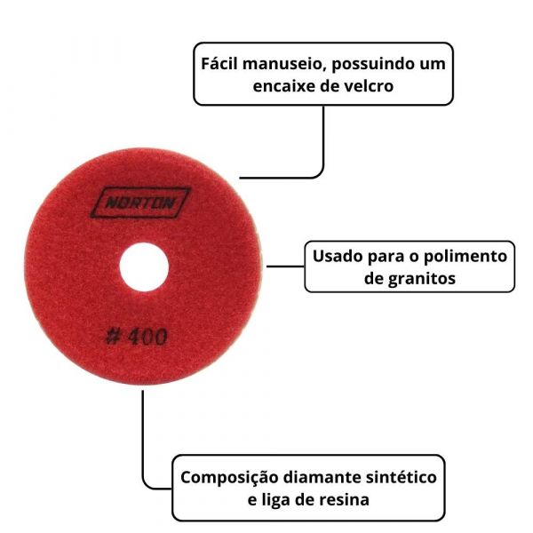 Disco Brilho D'Água G400 Vermelho Norton