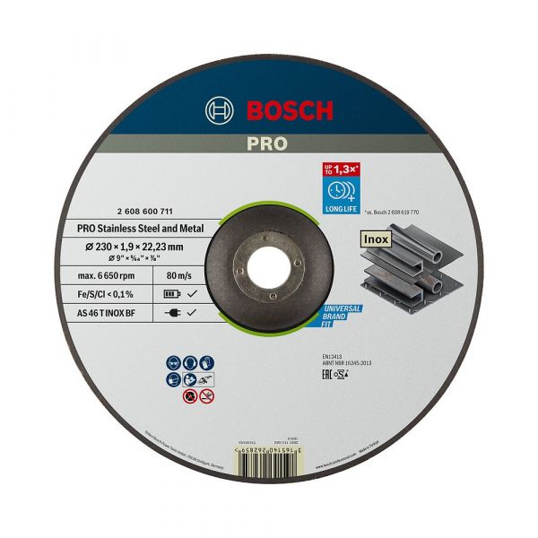 Disco Corte 9x5/64x7/8 Inox Bosch
