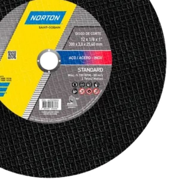 Disco de Corte AR 302 12 Pol. x 1/8 Pol. X 1 Pol. Norton