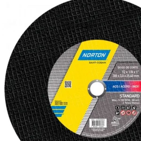 Disco de Corte AR 302 12 Pol. x 1/8 Pol. X 1 Pol. Norton