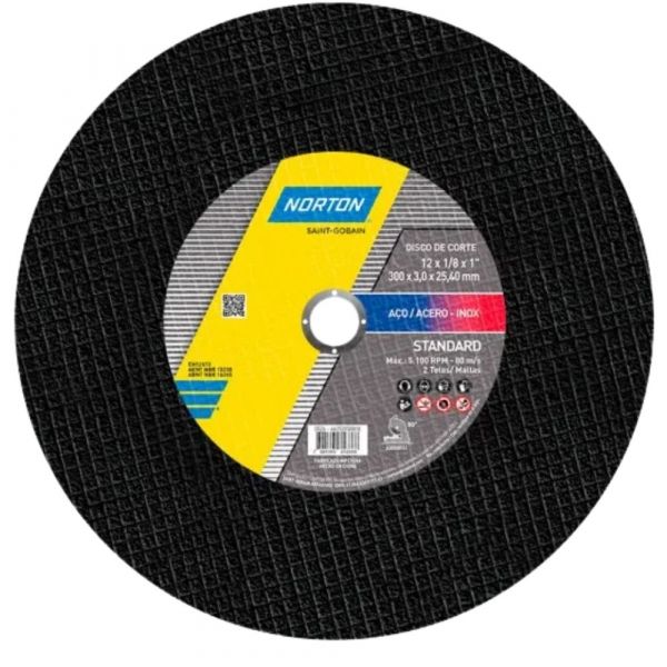 Disco de Corte AR 302 12 Pol. x 1/8 Pol. X 1 Pol. Norton