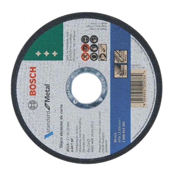 Disco de Corte Bosch Standard for Metal 115x1mm Reto