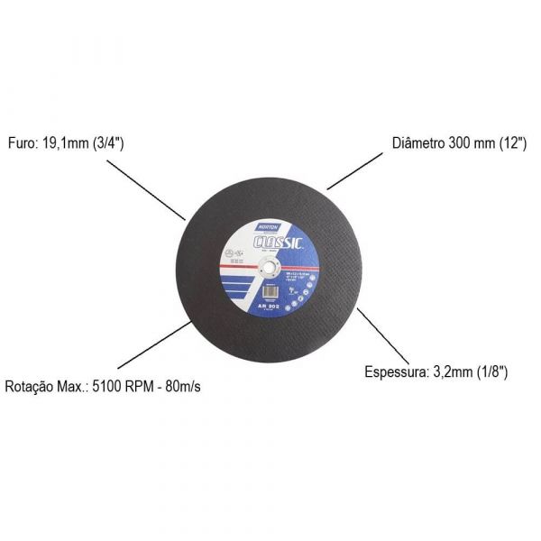 Disco De Corte Classic 12X1/8X3/4” AR302 Norton