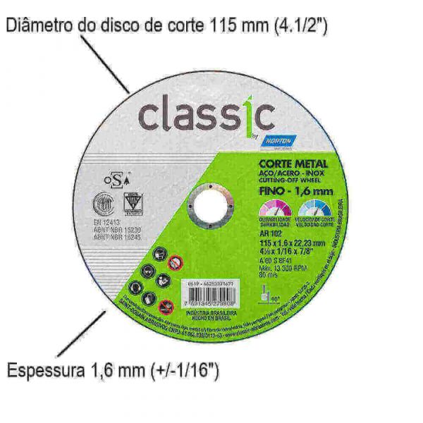 Disco De Corte Classic 4 1/2X1/8X7/8