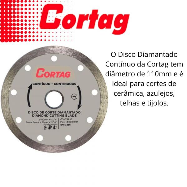 Disco De Corte Diamantado Continuo 110mm Cortag
