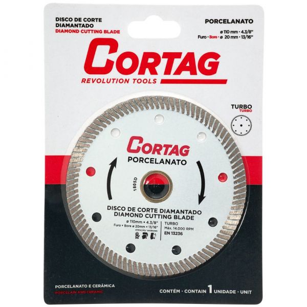 Disco de Corte Diamantado Para Porcelanato 110mm 4 3/8