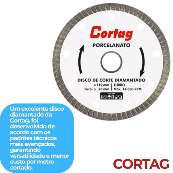 Disco de Corte Diamantado Para Porcelanato 110mm 4 3/8