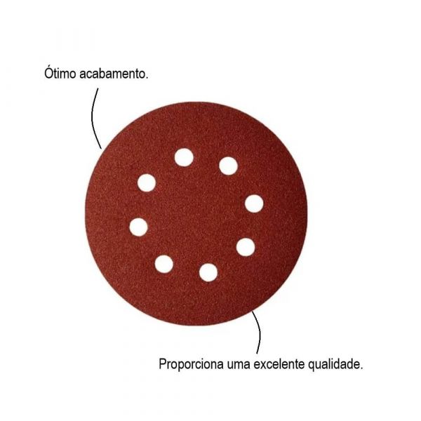 Disco De Lixa 180mm Grão 240 Para Lixadeira Mpl 800H E Mpl 710 LED Com 10 Unidades Menegotti