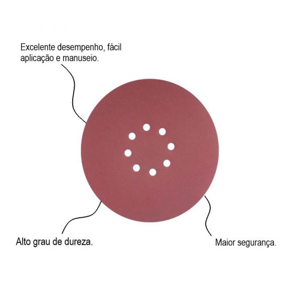 Disco De Lixa 225mm Grão 80 Para Lixadeira Lpv 600 E Lpv 1000 Vonder