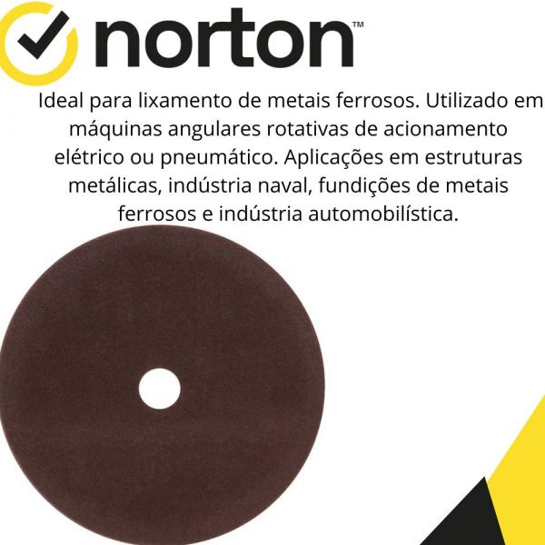 Disco De Lixa Costado Em Fibra 180mm Grão 100 F-227 Norton