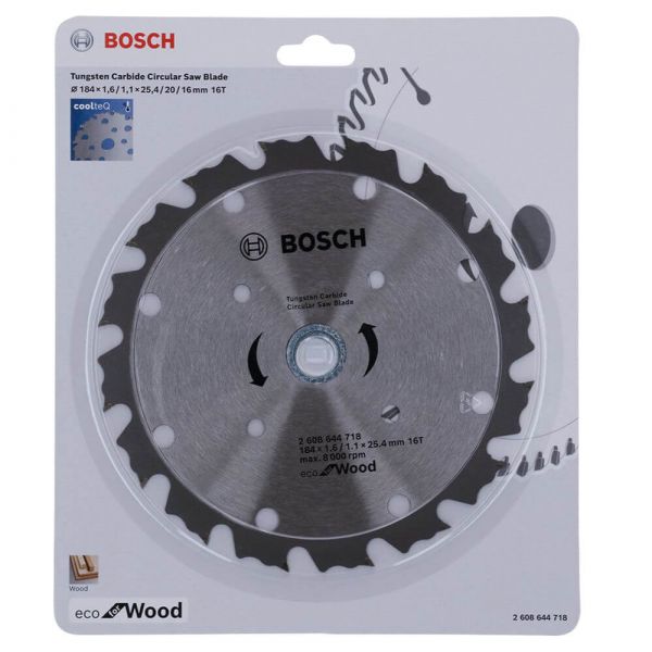 Disco de Serra Circular para Madeira 184mm 16 Dentes Bosch