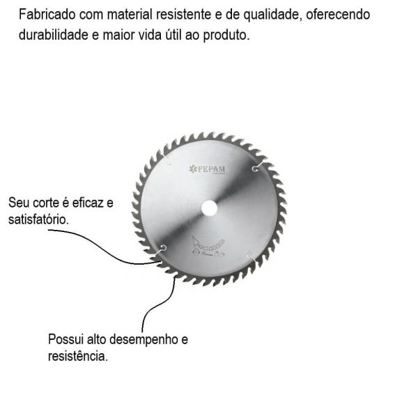 Disco De Serra Circular Vídia 350mm 48 Dentes Fepam
