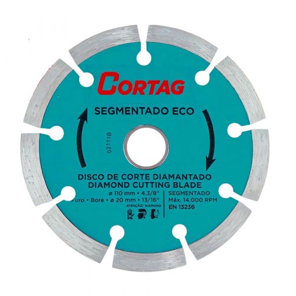 Disco Diamantado 110mm Segmentado Eco Cortag